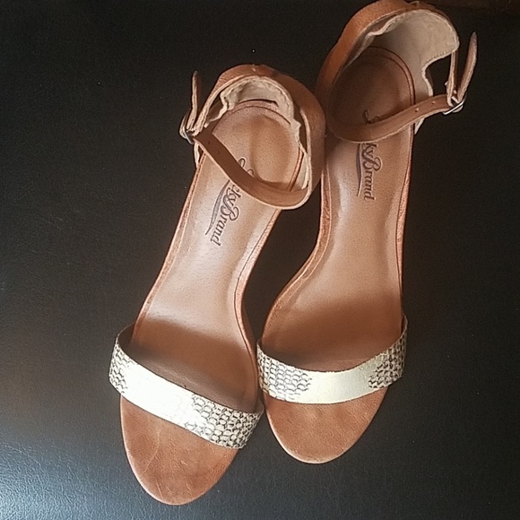 Lucky Brand 🍀 Sleek Strappy Snakeskin Heels - Picture 2 of 8